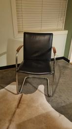 Leolux Freyr Eetkamerstoelen - 6 stuks, Zwart Leer, Ophalen