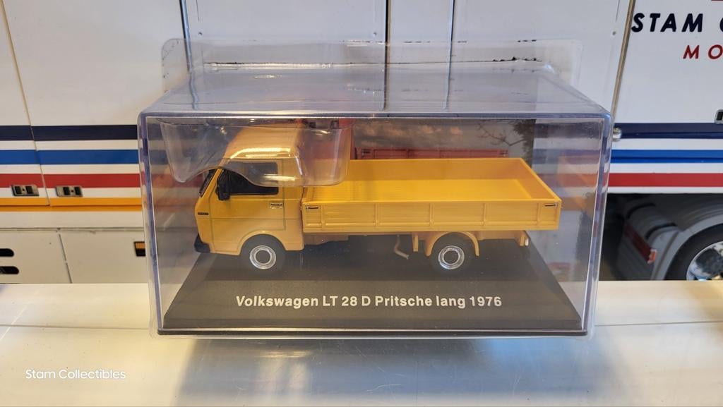 Atlas Volkswagen LT28 D Pritsche Lang Yellow - 1976, Hobby en Vrije tijd, Modelauto's | 1:43, Overige merken, Auto, Ophalen of Verzenden