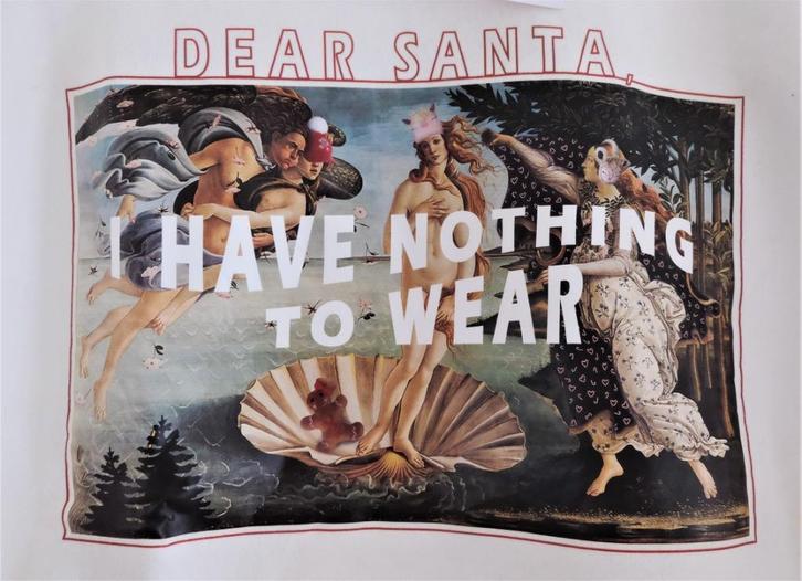 Nieuw: trui longsleeve + print Venus "Dear Santa" crème 44, Kleding | Dames, Truien en Vesten, Nieuw, Maat 42/44 (L), Wit, Ophalen of Verzenden
