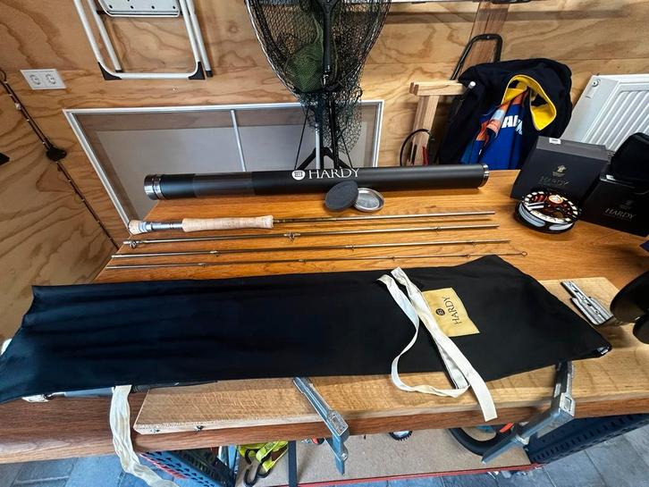 Hardy Demon 6 wt 4 pcs 9,6 feet + Hardy UD 6000 LA reel, Watersport en Boten, Hengelsport | Vliegvissen, Zo goed als nieuw, Ophalen of Verzenden