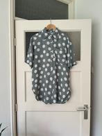 Vintage blouse stippen / viscose en zijde, Kleding | Dames, Blouses en Tunieken, Groen, Ophalen of Verzenden, Zo goed als nieuw