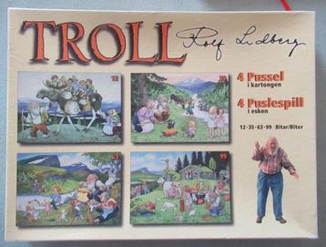ROLF LIDBERG, originele Zweedse 4 TROLL puzzels in doos beschikbaar voor biedingen