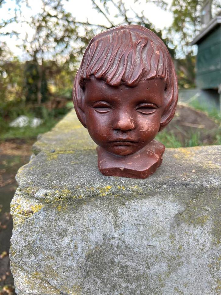Stenen Meisjeshoofd Beeld, Antiek en Kunst, Kunst | Beelden en Houtsnijwerken, Ophalen of Verzenden