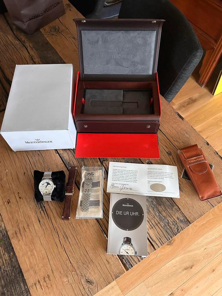 Meistersinger Lunascope LS901 compleet, Sieraden, Tassen en Uiterlijk, Horloges | Heren, Zo goed als nieuw, Polshorloge, Overige merken