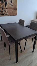 Eettafel donker bruin uitschuifbaar, Huis en Inrichting, Tafels | Eettafels, Ophalen, Rechthoekig, 100 tot 150 cm, 50 tot 100 cm