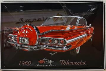 Chevrolet Chevy Impala oldtimer relief metalen reclamebord  beschikbaar voor biedingen