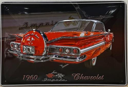 Chevrolet Chevy Impala oldtimer relief metalen reclamebord, Huis en Inrichting, Woonaccessoires | Tekstborden en Spreuken, Nieuw