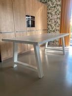 Eettafel 220x100cm wit Whitewash, Huis en Inrichting, Tafels | Eettafels, Gebruikt, 200 cm of meer, Landelijk, Rechthoekig
