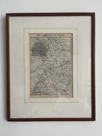 Vintage Duitse landkaart in houten lijst met glas, Antiek en Kunst, Ophalen of Verzenden