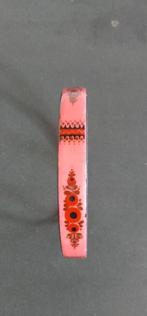Vintage emaille Armband Roze Bloemen., Sieraden, Tassen en Uiterlijk, Armbanden, Ophalen of Verzenden, Zo goed als nieuw, Roze