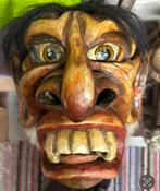 Authentiek houten masker uit Tirol, Oostenrijk, Antiek en Kunst, Ophalen of Verzenden