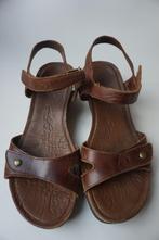 Panama Jack sandalen bruin leer maat 42 sleehak hakken, Bruin, Zo goed als nieuw, Panama Jack, Sandalen of Muiltjes