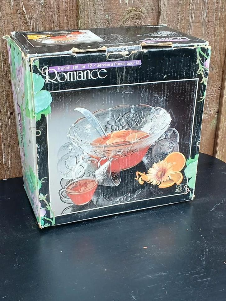 Romance Punch Set voor 12 - Compleet!, Huis en Inrichting, Keuken | Servies, Gebruikt, Compleet servies, Overige stijlen, Glas