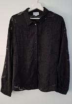 Zwarte semi-transparante blouse Cotton Club maat xl/42, Zwart, Maat 42/44 (L), Ophalen of Verzenden, Zo goed als nieuw