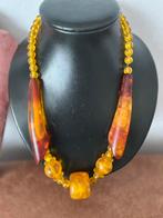 Antieke amber ketting, Sieraden, Tassen en Uiterlijk, Kettingen, Ophalen of Verzenden, Zo goed als nieuw, Bruin, Steen of Mineraal
