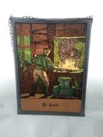 ANTIEK GLAS IN LOOD RAAM HANGER...  ( DE SMIT).., Antiek en Kunst, Ophalen of Verzenden