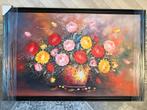 Olieverfschilderij met Frame - Bloemen, Antiek en Kunst, Kunst | Schilderijen | Klassiek, Ophalen