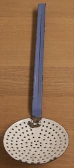 Antieke Emaille schuimspaan kleur blauw/paars met goudkleuri, Ophalen of Verzenden