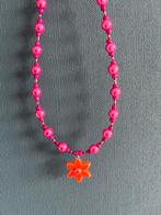 Kralenketting met bloemenhanger, Verzenden, Nieuw, Roze, Overige materialen