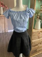 Stradivarius blouse maat S blauw offshoulder, Blauw, Stradivarius, Ophalen of Verzenden, Zo goed als nieuw