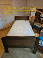 Eenpersoons seniorenbed donker eiken incl. Eastbourne matras, Ophalen, Eenpersoons, Hout, 90 cm