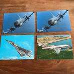 Vier oude vliegtuig kaarten, Verzamelen, Luchtvaart en Vliegtuigspotten, Ophalen of Verzenden, Zo goed als nieuw, Kaart, Foto of Prent