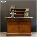Oud klapbuffet Kast Commode Marmeren blad Mahonie, Huis en Inrichting, Kasten | Buffetkasten, Ophalen, Gebruikt, Overige materialen