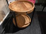 Bijzettafeltje mango hout 55x58, Ophalen, 50 tot 100 cm, 50 tot 75 cm, Rond