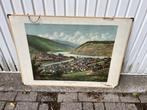 Schoolplaat De Rijn bij Bingen, Ophalen of Verzenden, Stad- en Dorpsgezichten