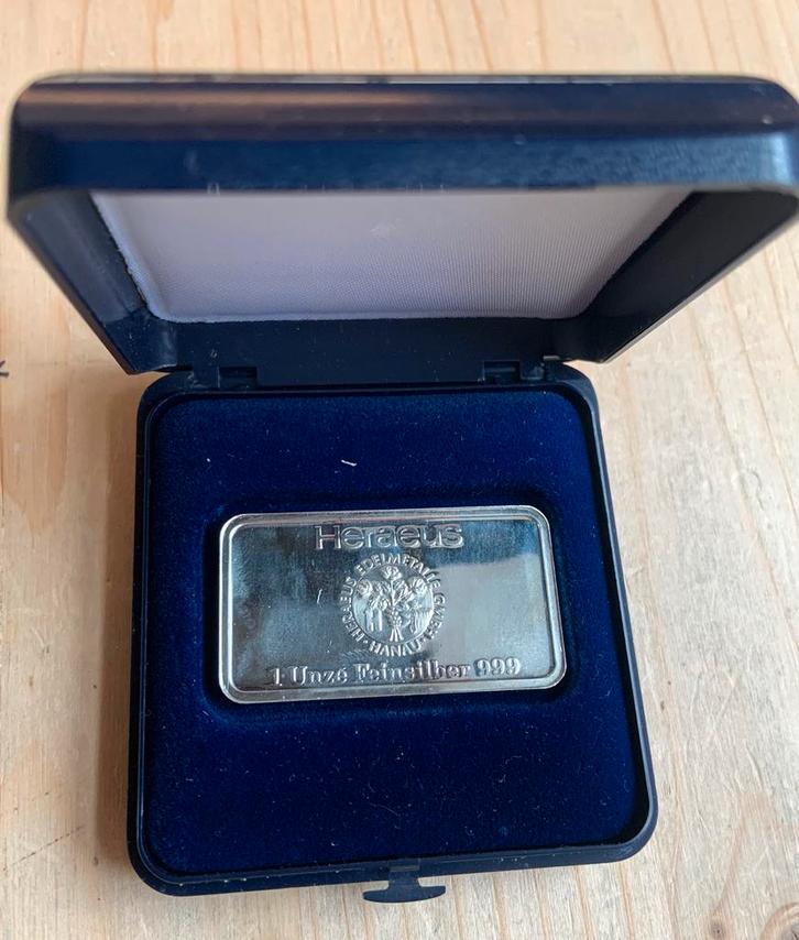 Heraeus 1 Troy Ounce zilverbaar | Bowlingballen | 999 zilver, Postzegels en Munten, Edelmetalen en Baren, Zilver, Ophalen of Verzenden