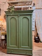 Oudgrenen kast groen oud vintage stevig ~ De Brocante Dames, Ophalen