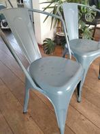 Twee metalen industriële vintage cafe stoelen, Ophalen, Zo goed als nieuw, Zwart, Twee