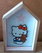 HOUTEN HUISJE FOTOLIJSTJE/GLAS MET HELLO KITTY, Verzenden, Zo goed als nieuw, Wanddecoratie