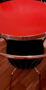 Bel Air Retro Diner tafel met leren stoel GELIJK OPHALEN, Huis en Inrichting, Tafels | Bijzettafels, Minder dan 55 cm, Rond, Ophalen