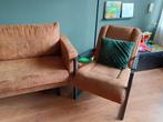 2.5zits bank met bijpassende fauteuil in dezelfde kleurtint, Minder dan 75 cm, Rechte bank, Gebruikt, Ophalen