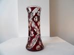 Art Deco Vaas Boheems, rood/kristal, Ophalen of Verzenden