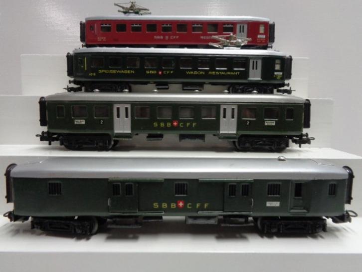 Marklin SBB - CFF rijtuigen 4-delige set (H0), Hobby en Vrije tijd, Modeltreinen | H0, Gebruikt, Wagon, Wisselstroom, Märklin