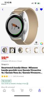 Champagnekleur bandje Garmin Venu 2s en Vivo Active, Sieraden, Tassen en Uiterlijk, Smartwatches, Ophalen of Verzenden, Nieuw