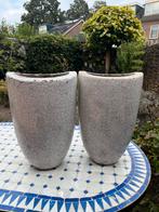 Set van 2 keramische bloempotten, 25 tot 40 cm, Gebruikt, Rond, Aardewerk