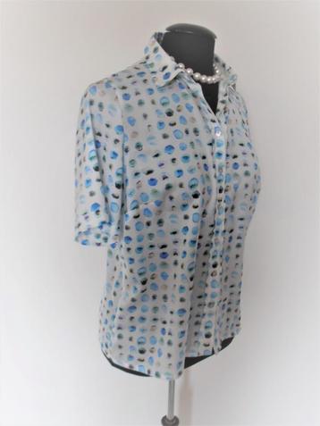 Sommermann - prachtige blauw witte zomer blouse mt 44