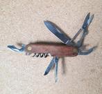 Vintage zakmes met houten handvat merkloos roestvrij staal, Caravans en Kamperen, Ophalen of Verzenden, Zo goed als nieuw