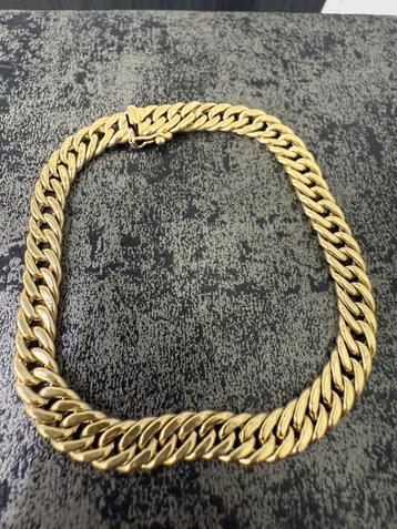 Prachtige 14 karaats gouden gourmet armband beschikbaar voor biedingen
