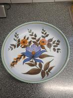 Vintage Flora Gouda Holland Iris schaal handgeschilderd., Antiek en Kunst, Ophalen of Verzenden