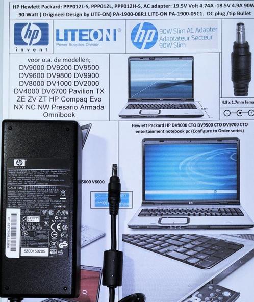 HP Compaq PA-1900-05C1 18.5V 4.9A 19V 90W AC Adapter DV9000, Computers en Software, Laptop-opladers, Zo goed als nieuw, Ophalen of Verzenden