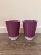 Bloempot paars, Tuin en Terras, Bloempotten, Overige materialen, Gebruikt, Rond, Binnen