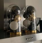 2 glazen kerststolpen incl. kerstballen, Ophalen, Zo goed als nieuw