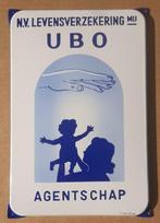 Origineel antiek emaille reclamebord - UBO Levensverzekering, Ophalen of Verzenden, Gebruikt, Reclamebord