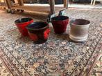 Vintage, bloempotten uit West Germany, Rond, Ophalen of Verzenden, Zo goed als nieuw, Aardewerk