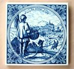 antieke tegel De Visser Jan Luyken Delfts Blauw, Antiek en Kunst, Antiek | Wandborden en Tegels, Ophalen of Verzenden