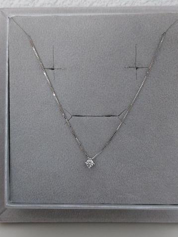 18 KARAAT WITGOUDEN KETTING MET HANGER 0.16 KT beschikbaar voor biedingen
